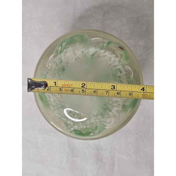 Vintage Glass Candle Holder Flower Claire Paper Weight Mid Century Glass Art - Picture 6 of 8